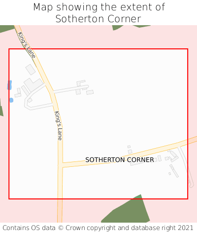 Map showing extent of Sotherton Corner as bounding box