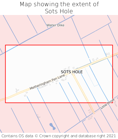 Map showing extent of Sots Hole as bounding box