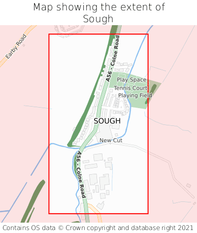 Map showing extent of Sough as bounding box