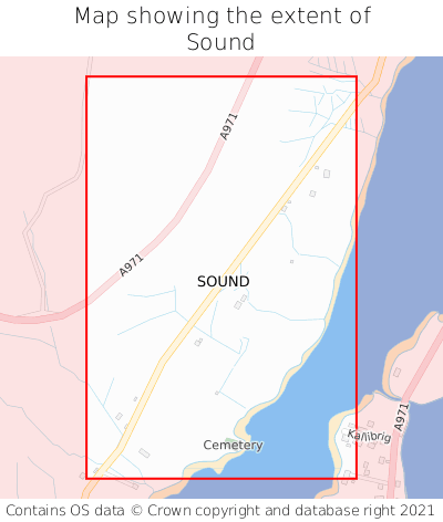 Map showing extent of Sound as bounding box