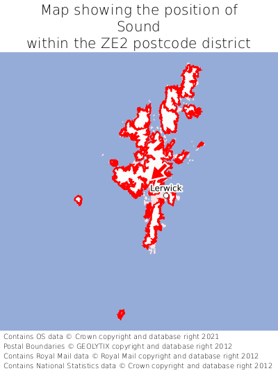 Map showing location of Sound within ZE2