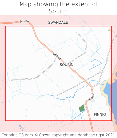 Map showing extent of Sourin as bounding box