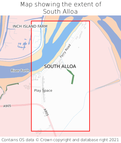 Map showing extent of South Alloa as bounding box