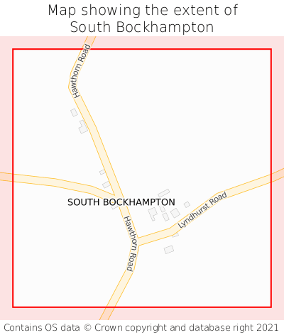 Map showing extent of South Bockhampton as bounding box