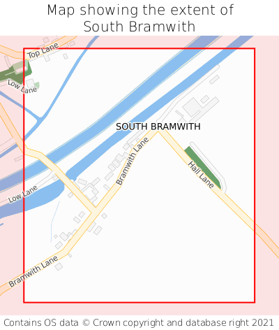 Map showing extent of South Bramwith as bounding box