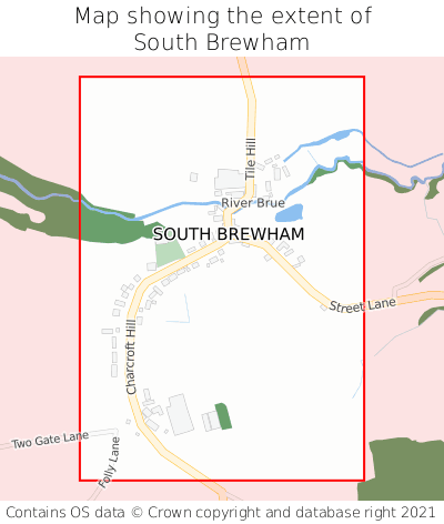 Map showing extent of South Brewham as bounding box