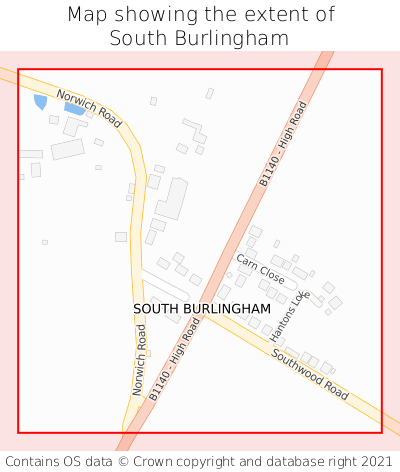Map showing extent of South Burlingham as bounding box