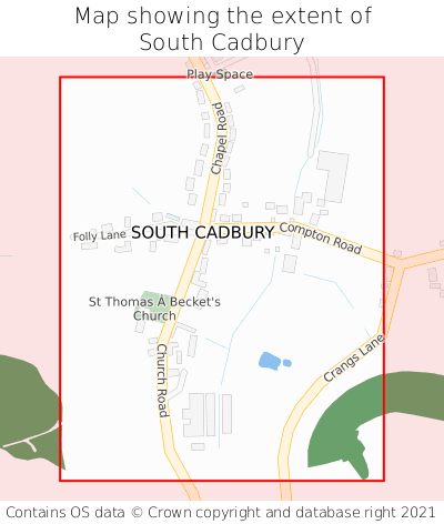 Map showing extent of South Cadbury as bounding box