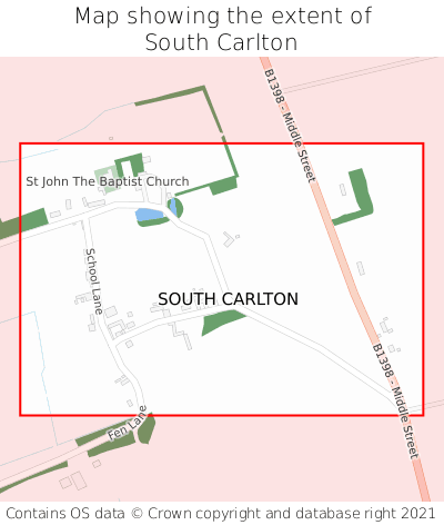 Map showing extent of South Carlton as bounding box