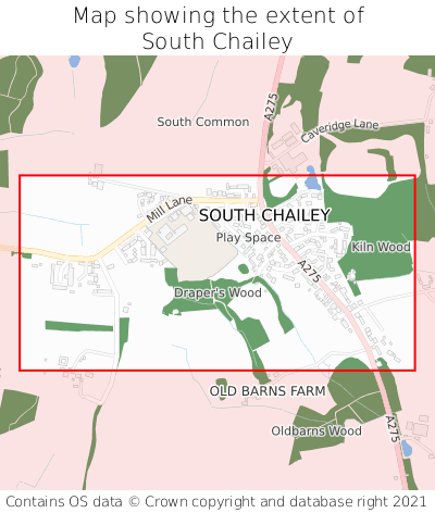 Map showing extent of South Chailey as bounding box