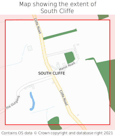 Map showing extent of South Cliffe as bounding box