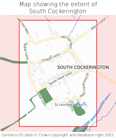 Map showing extent of South Cockerington as bounding box