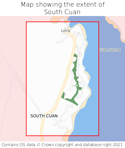Map showing extent of South Cuan as bounding box