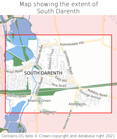 Map showing extent of South Darenth as bounding box