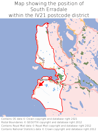 Map showing location of South Erradale within IV21