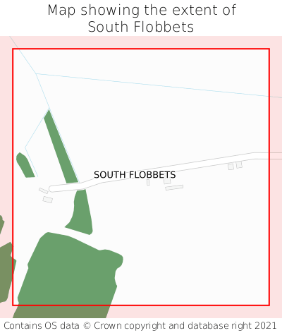 Map showing extent of South Flobbets as bounding box