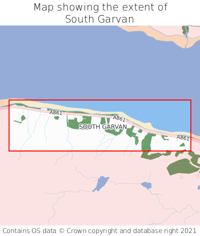 Map showing extent of South Garvan as bounding box