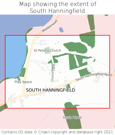 Map showing extent of South Hanningfield as bounding box