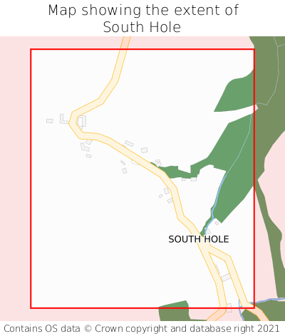 Map showing extent of South Hole as bounding box