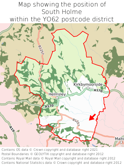 Map showing location of South Holme within YO62