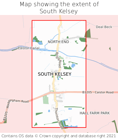 Map showing extent of South Kelsey as bounding box