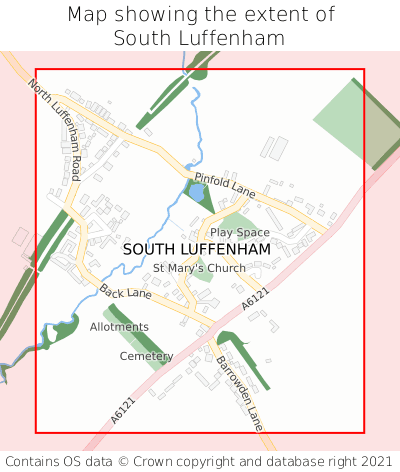 Map showing extent of South Luffenham as bounding box