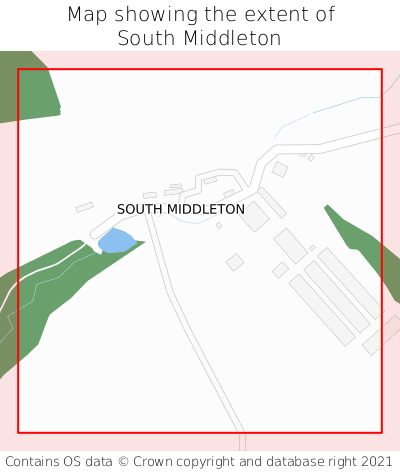Map showing extent of South Middleton as bounding box