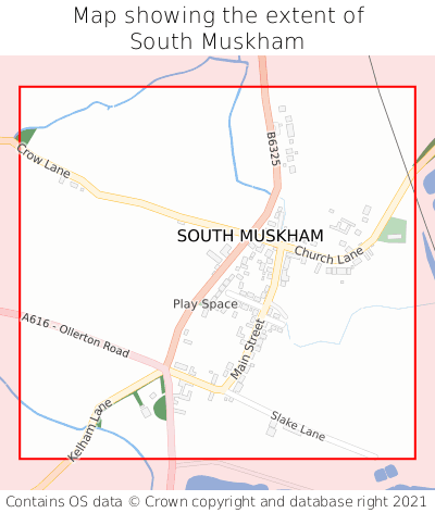 Map showing extent of South Muskham as bounding box