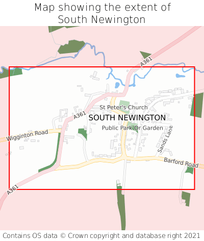 Map showing extent of South Newington as bounding box