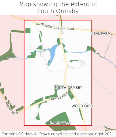 Map showing extent of South Ormsby as bounding box