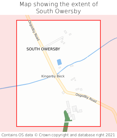 Map showing extent of South Owersby as bounding box
