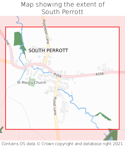 Map showing extent of South Perrott as bounding box