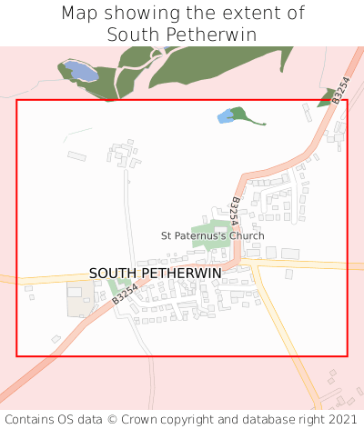 Map showing extent of South Petherwin as bounding box