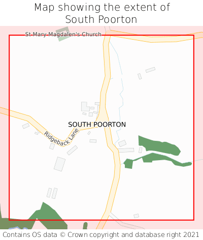 Map showing extent of South Poorton as bounding box
