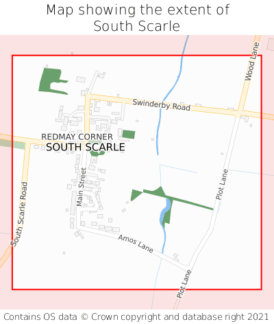 Map showing extent of South Scarle as bounding box