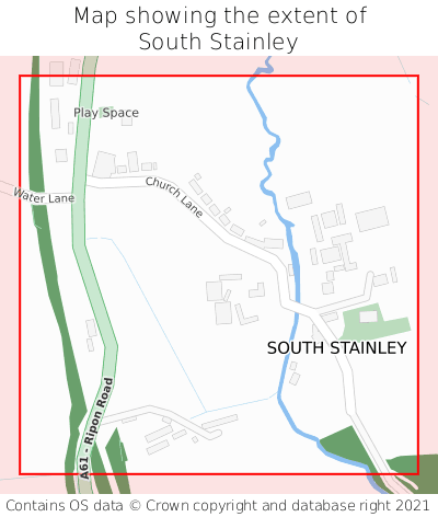 Map showing extent of South Stainley as bounding box