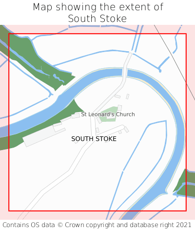 Map showing extent of South Stoke as bounding box