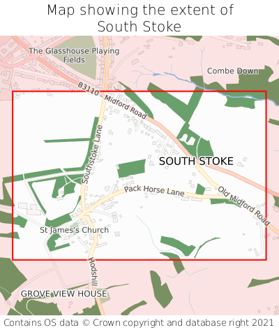 Map showing extent of South Stoke as bounding box