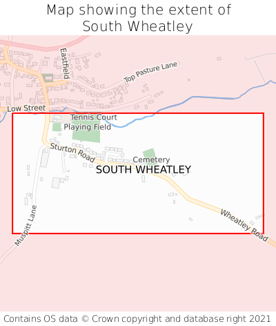 Map showing extent of South Wheatley as bounding box