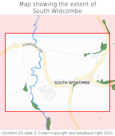 Map showing extent of South Widcombe as bounding box