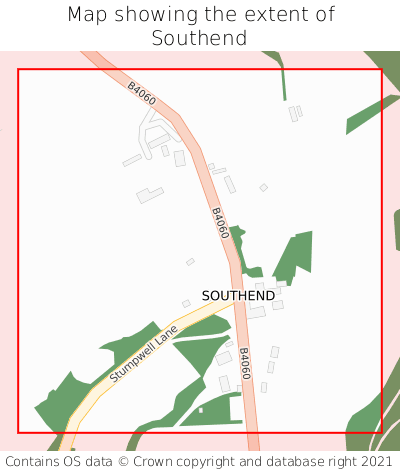 Map showing extent of Southend as bounding box