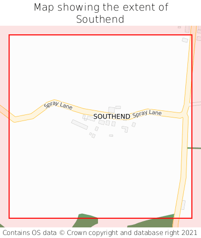 Map showing extent of Southend as bounding box