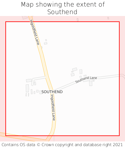 Map showing extent of Southend as bounding box