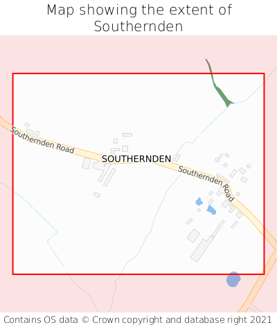 Map showing extent of Southernden as bounding box