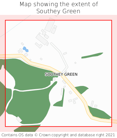 Map showing extent of Southey Green as bounding box