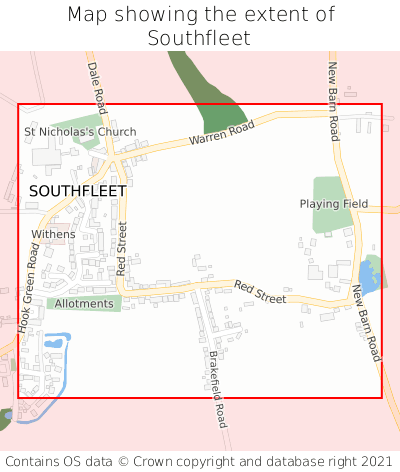 Map showing extent of Southfleet as bounding box