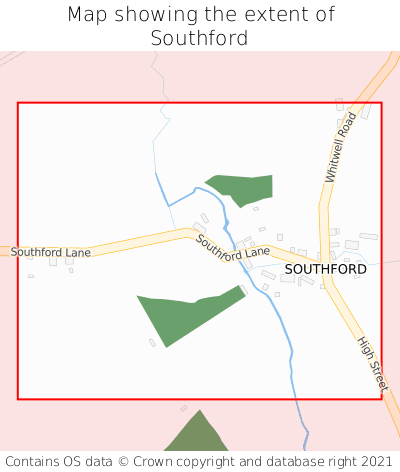 Map showing extent of Southford as bounding box