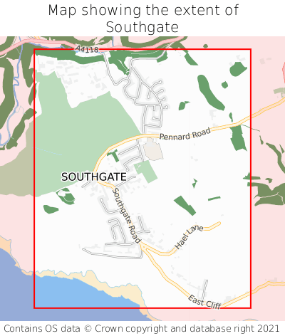 Map showing extent of Southgate as bounding box