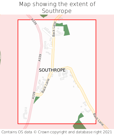 Map showing extent of Southrope as bounding box