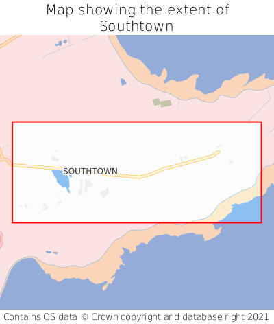 Map showing extent of Southtown as bounding box